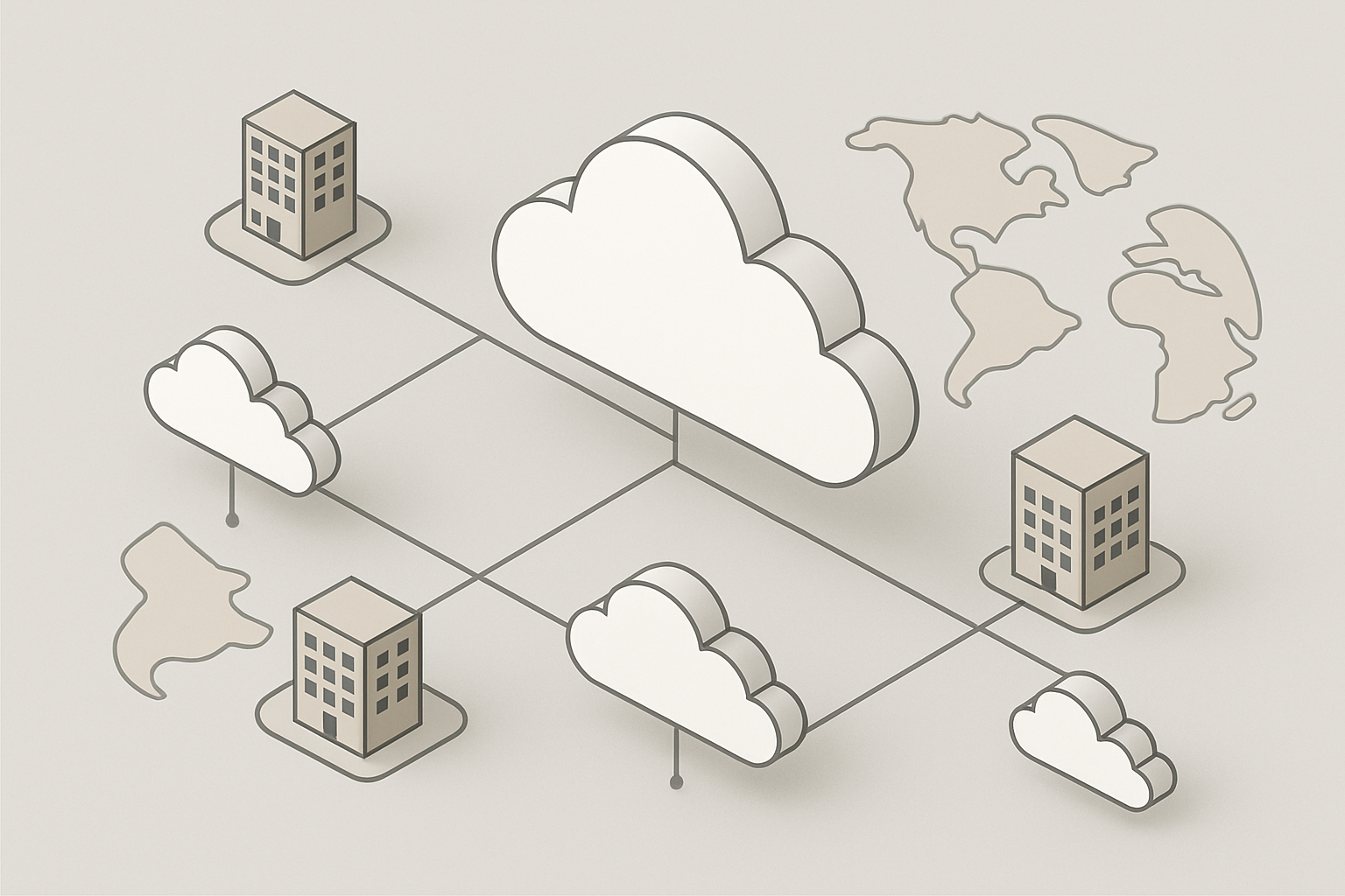 Rappresentazione di un’architettura cloud distribuita con nodi edge e regioni collegate